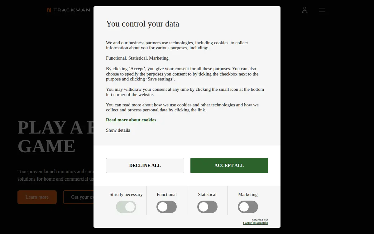 Homepage of Trackman INC