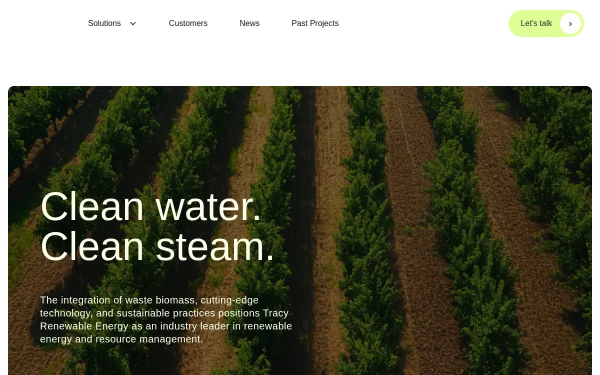 Homepage of Tracy Renewable Energy, LLC