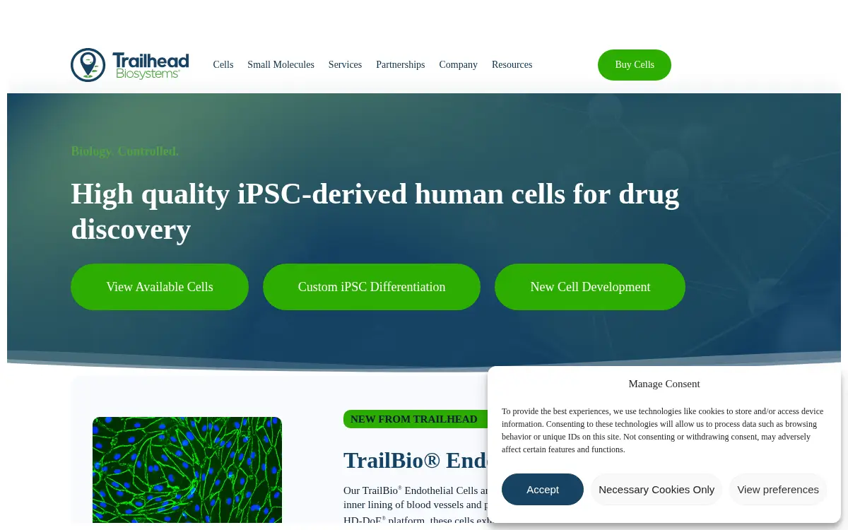 Homepage of Trailhead Biosystems INC