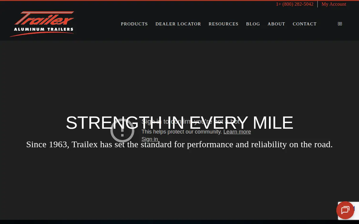 Homepage of Trailex, INC.