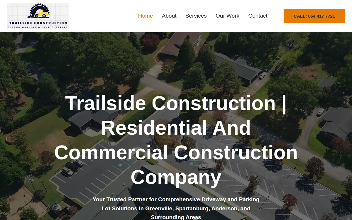 Homepage of Trailside Construction LLC