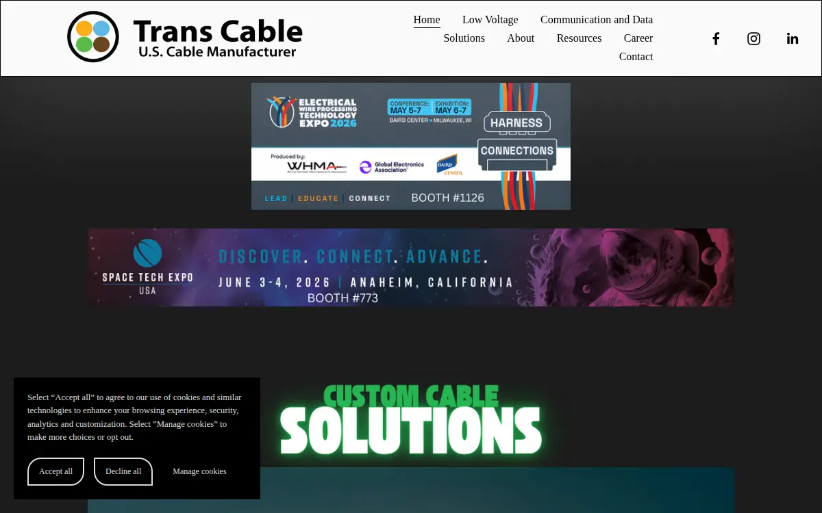 Homepage of Trans Cable International, INC