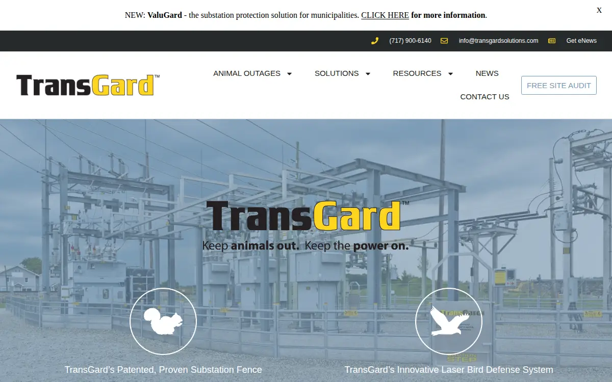 Homepage of Transgard LLC