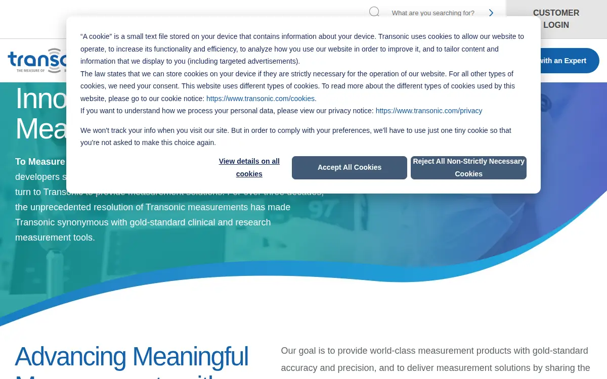 Homepage of Transonic Systems INC.