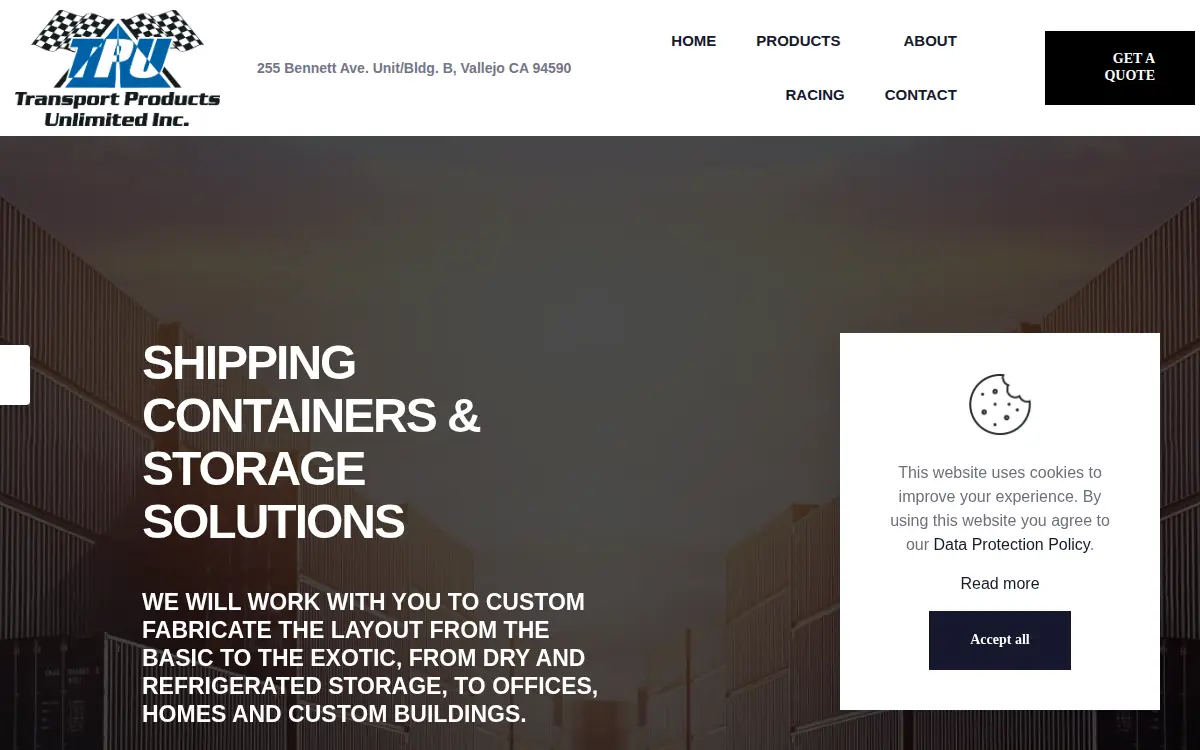 Homepage of Transport Products Unlimited, INC