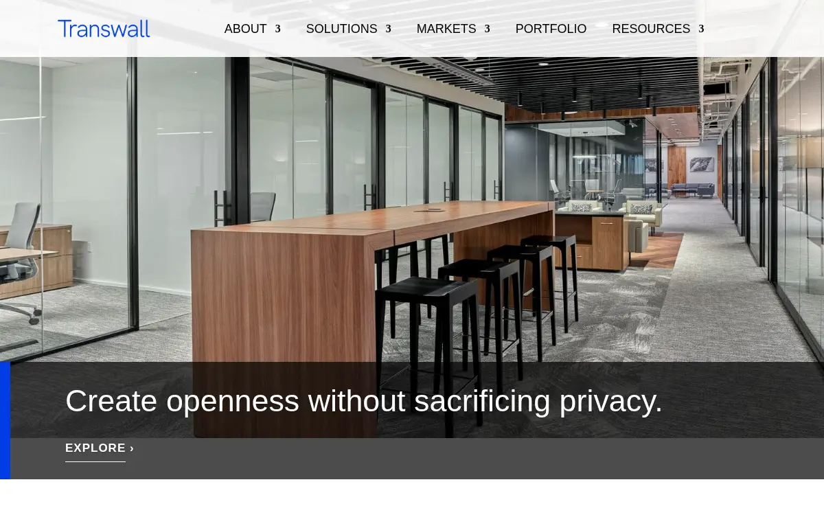 Homepage of Transwall Office Systems, INC.