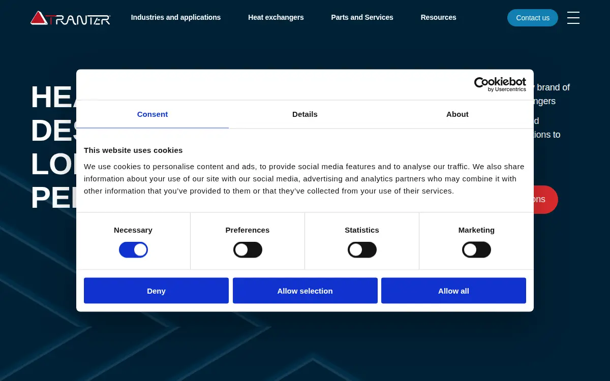 Homepage of Tranter INC