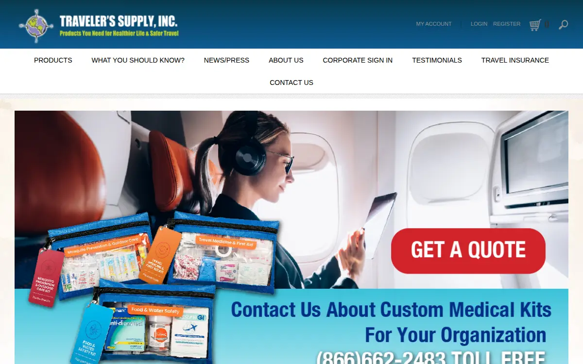 Homepage of Travelers Supply INC