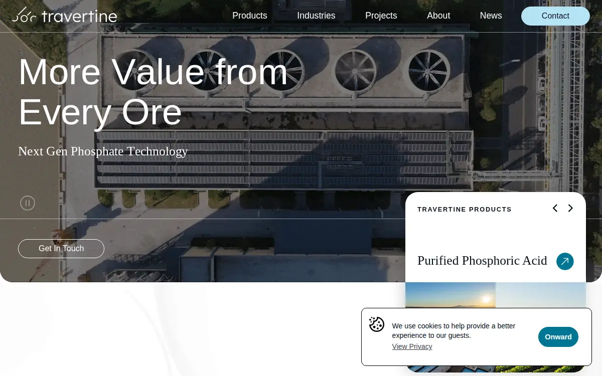 Homepage of Travertine Technologies INC