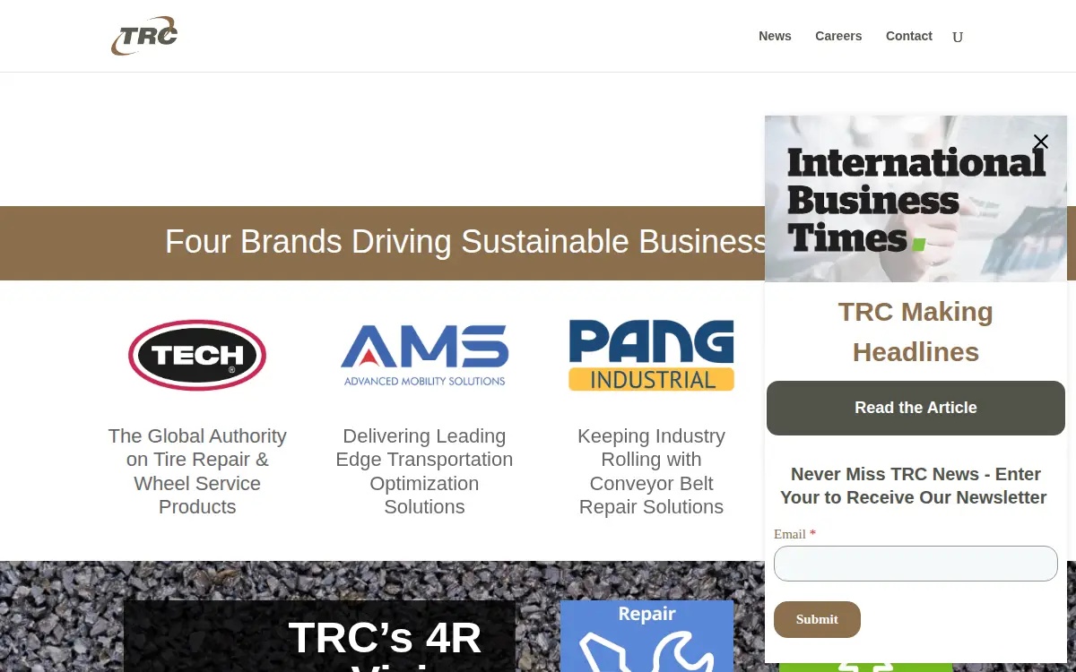 Homepage of Technical Rubber Company, INC.