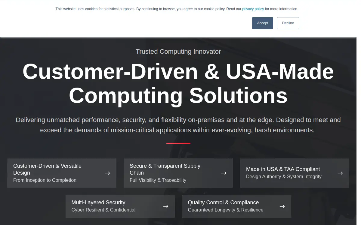 Homepage of Trenton Systems, INC.