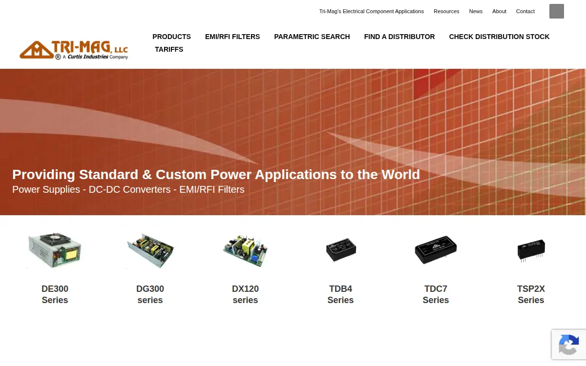 Homepage of Tri-mag, LLC