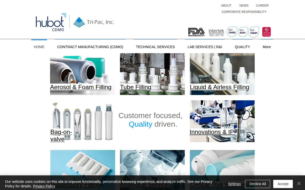 Homepage of Tri-pac, INC.