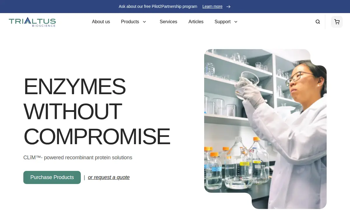 Homepage of Trialtus Bioscience LLC