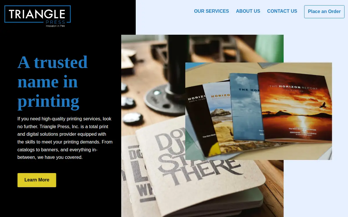 Homepage of Triangle Press INC