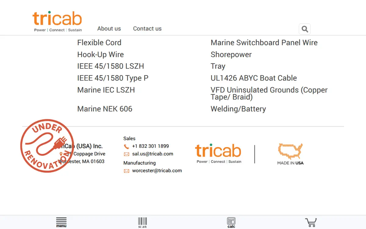 Homepage of Tricab INC