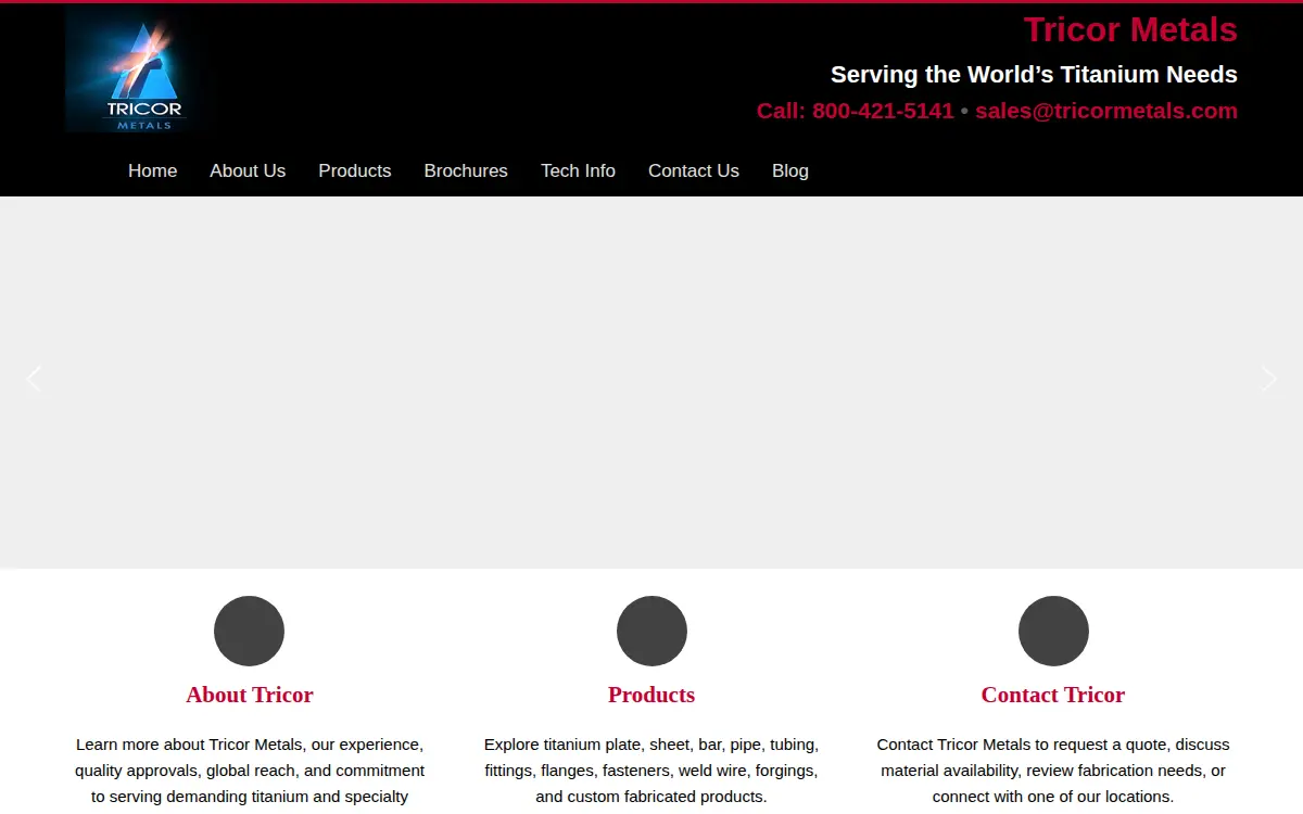 Homepage of Tricor Industrial INC