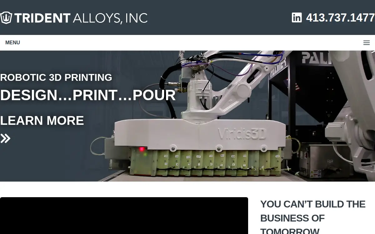 Homepage of Trident Alloys, INC.