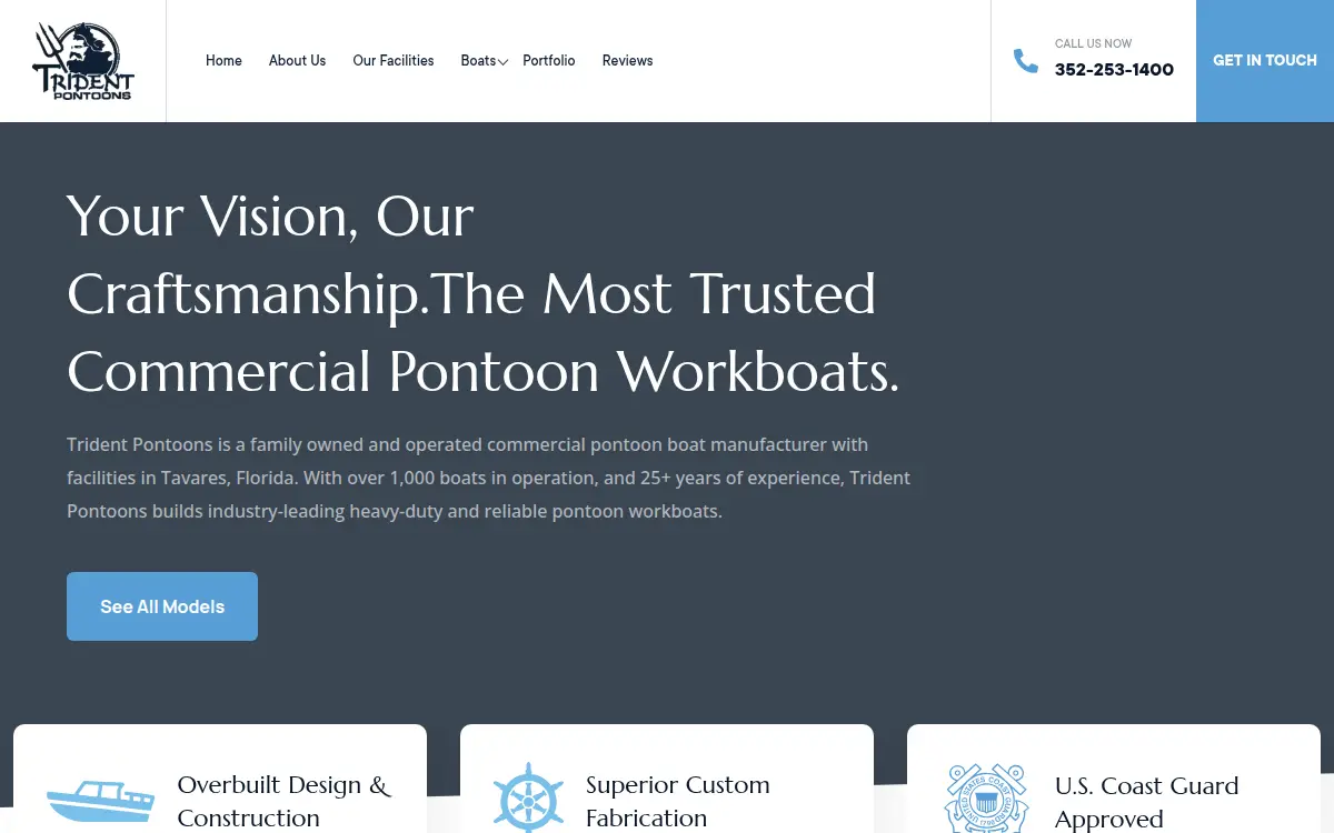Homepage of Trident Pontoons INC
