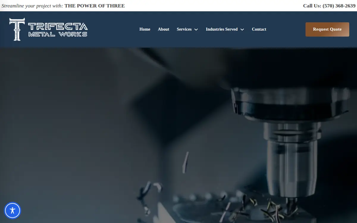 Homepage of M & M Sheet Metal, INC.