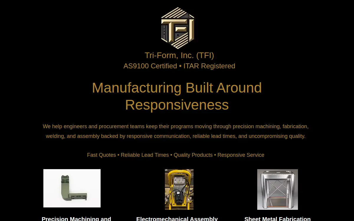 Homepage of Tri-form INC