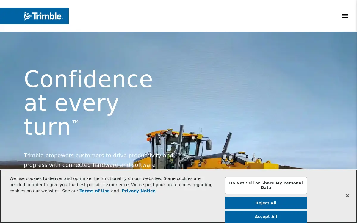 Homepage of Trimble INC