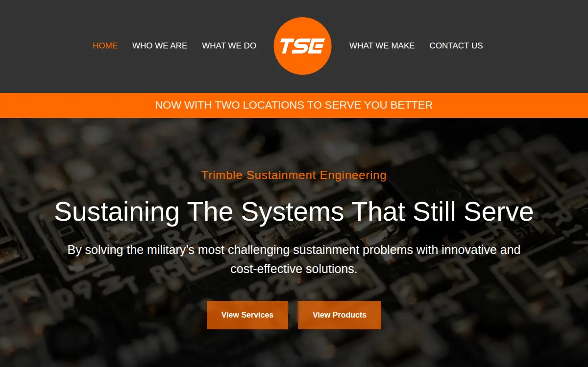 Homepage of Trimble Sustainment Engineering, INC.