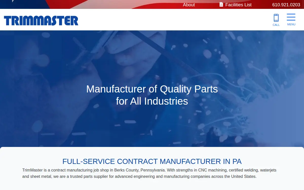 Homepage of Fabricon, INC.
