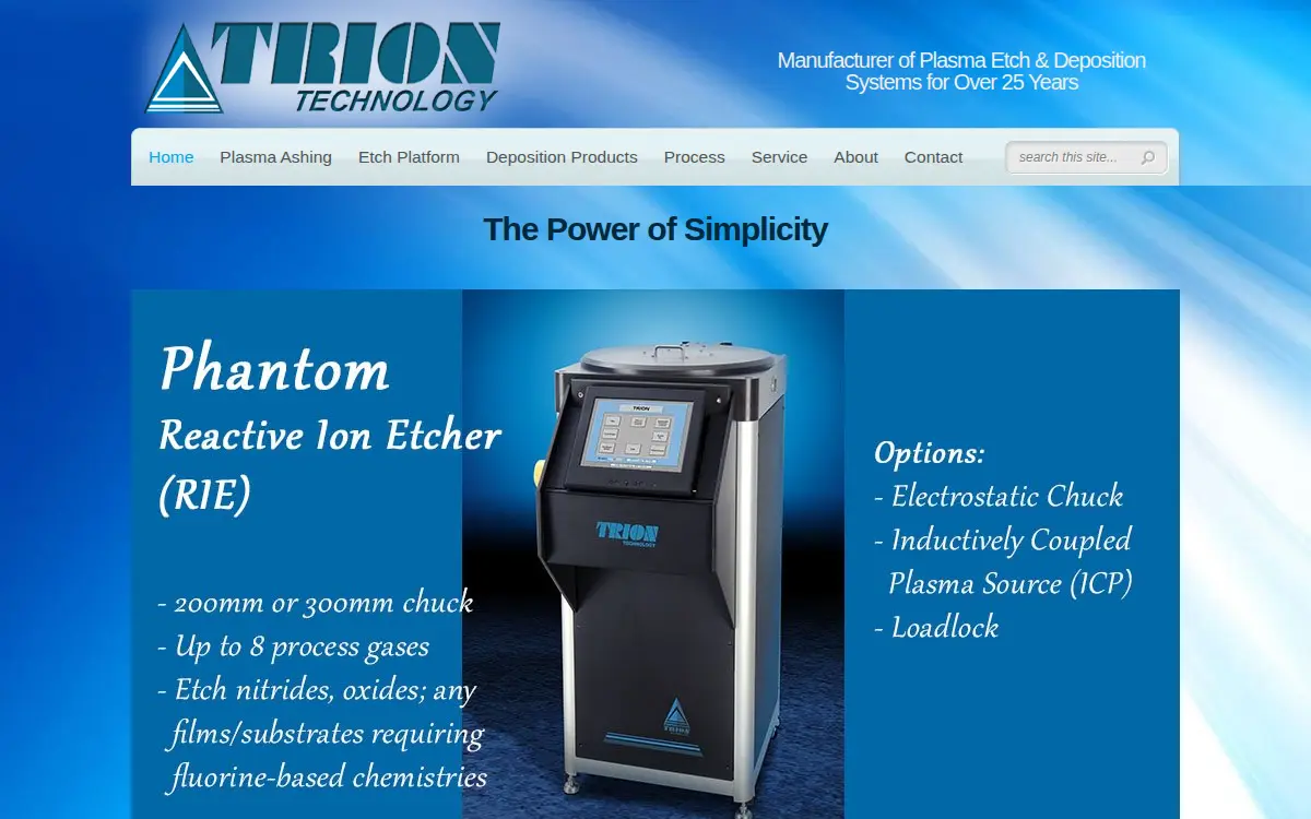 Homepage of Trion Technology INC