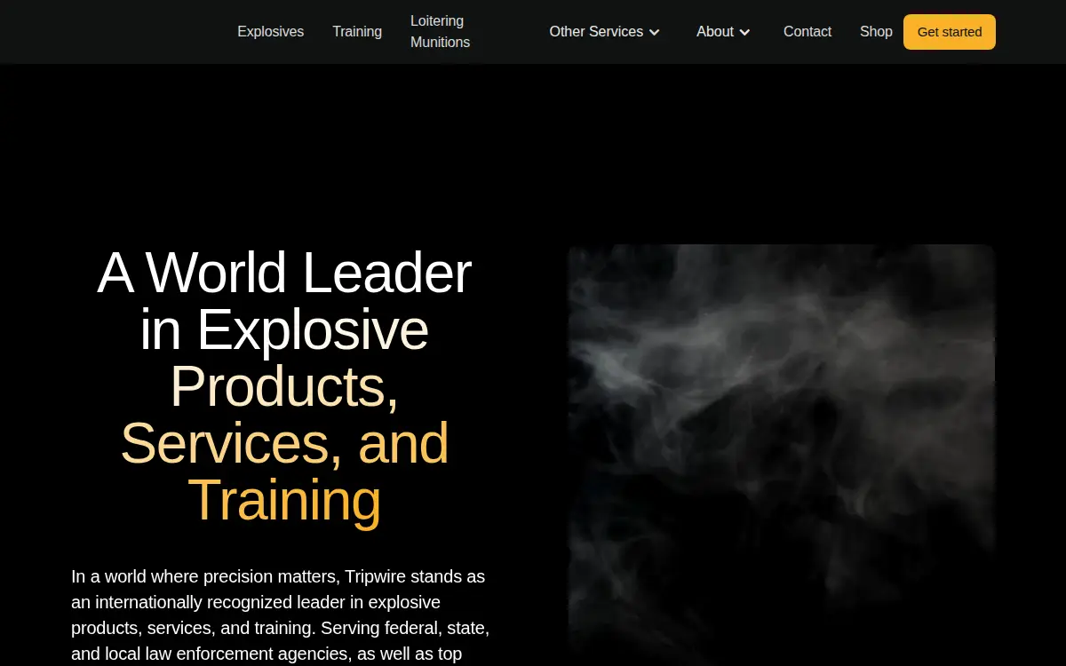 Homepage of Tripwire South LLC