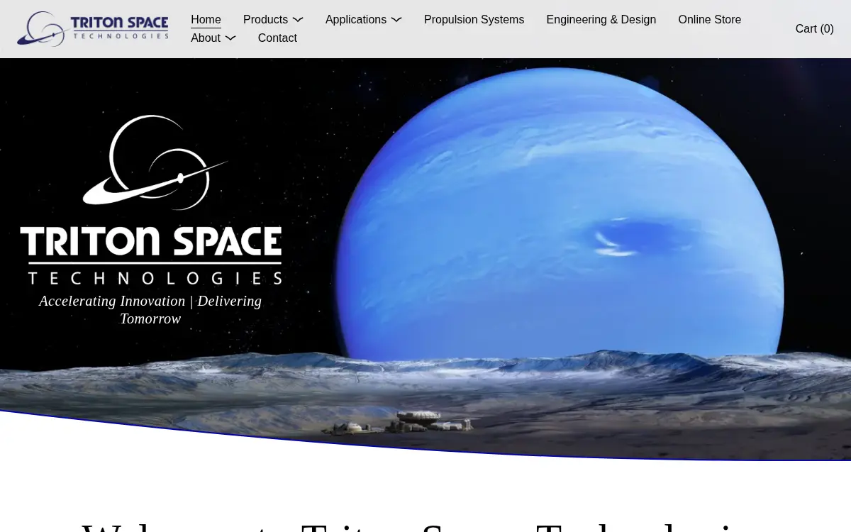 Homepage of Triton Space Technologies LLC