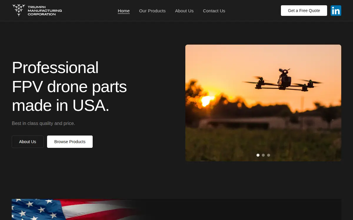 Homepage of Triumph Manufacturing CORP