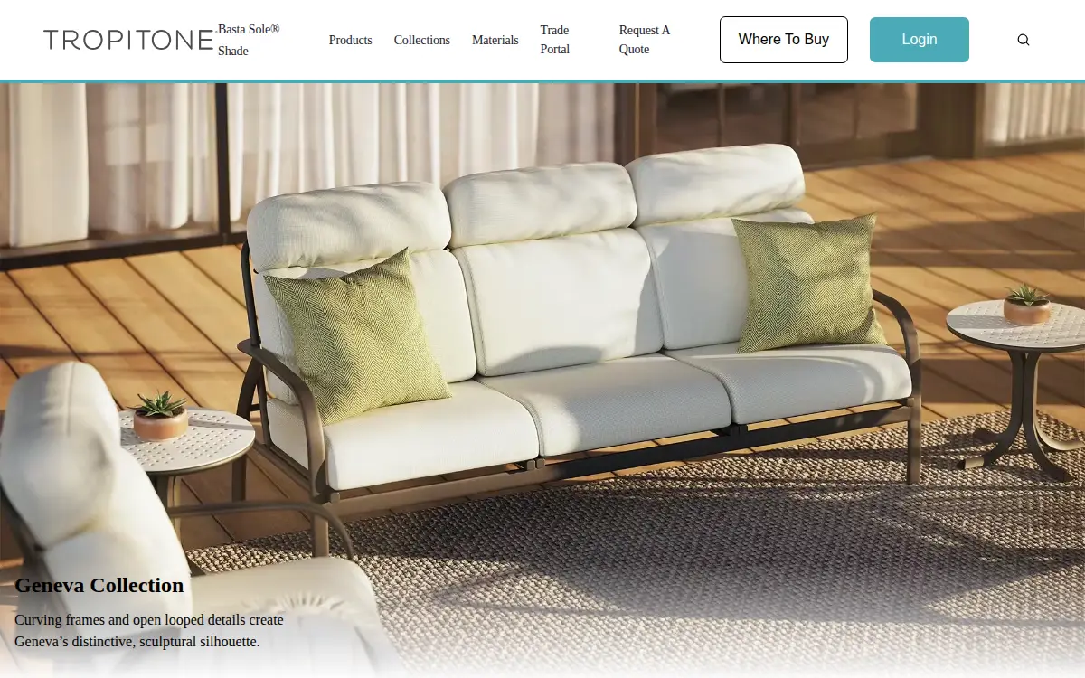 Homepage of Tropitone Furniture Co., INC.