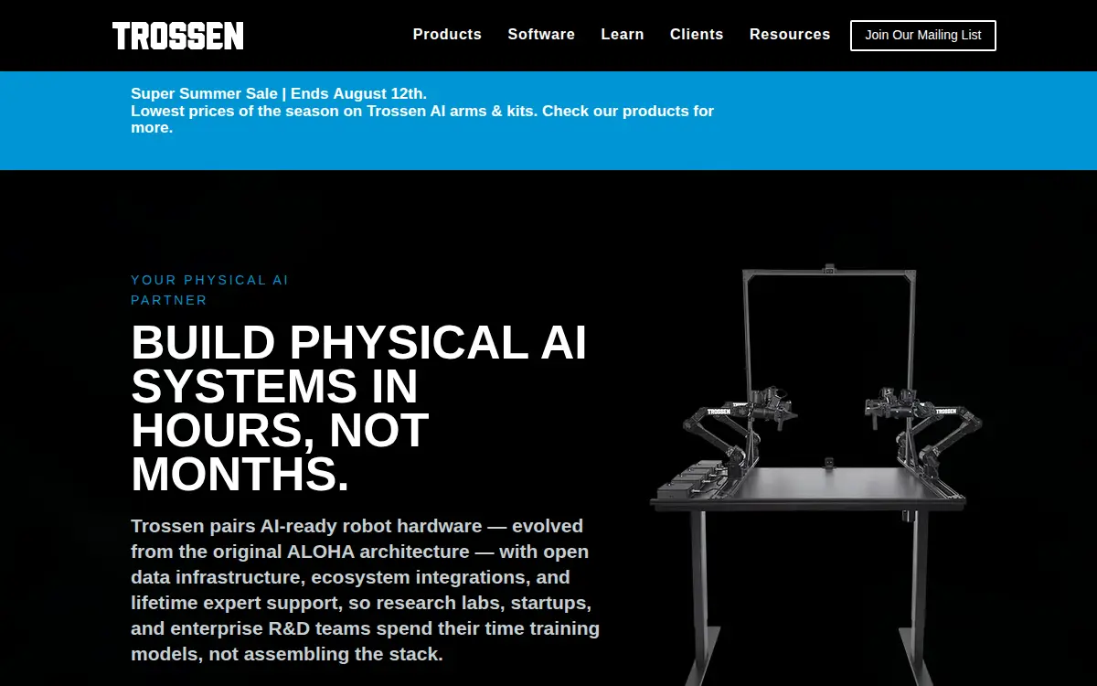 Homepage of Trossen Robotics LLC