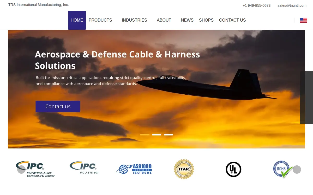 Homepage of Trs International Manufacturing INC.