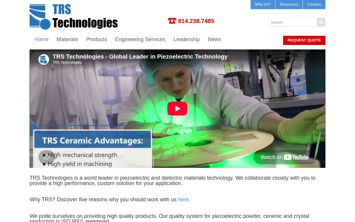 Homepage of Trs Technologies, INC