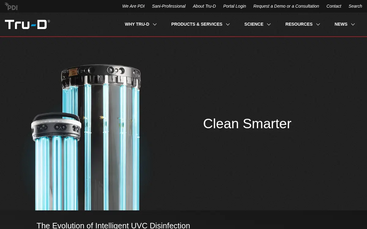 Homepage of Tru-d Smartuvc, LLC