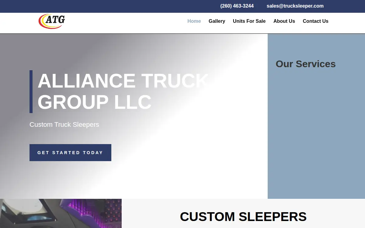 Homepage of Alliance Truck Group LLC