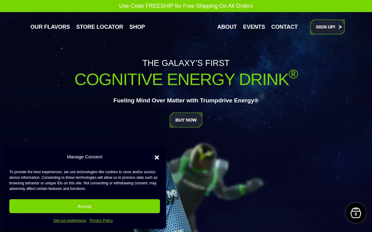 Homepage of Spacebev X, LLC