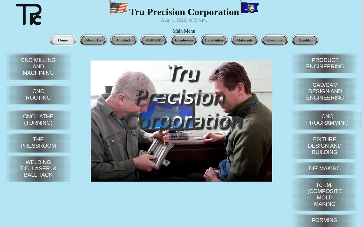 Homepage of Tru-precision Corporation