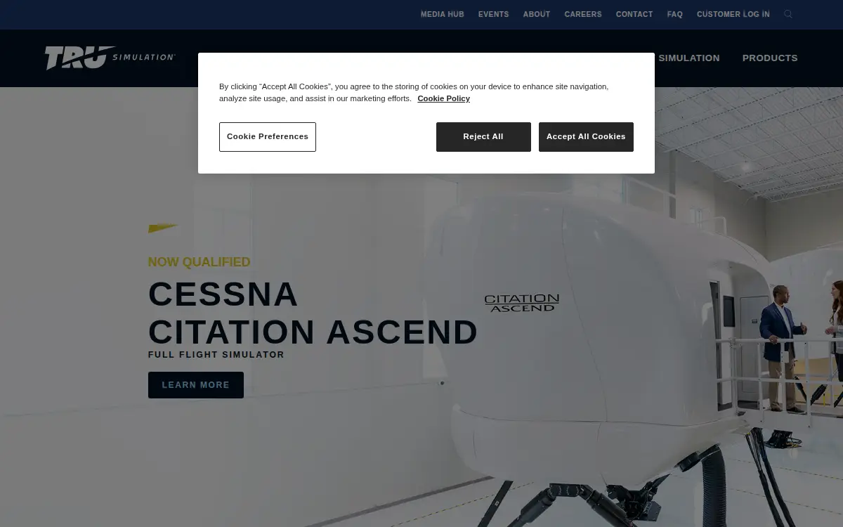 Homepage of Tru Simulation + Training INC.
