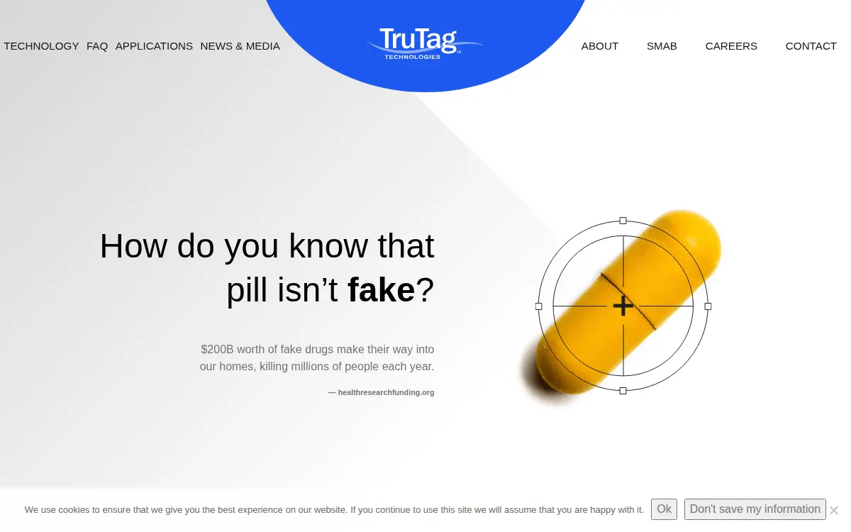 Homepage of Trutag Technologies, INC