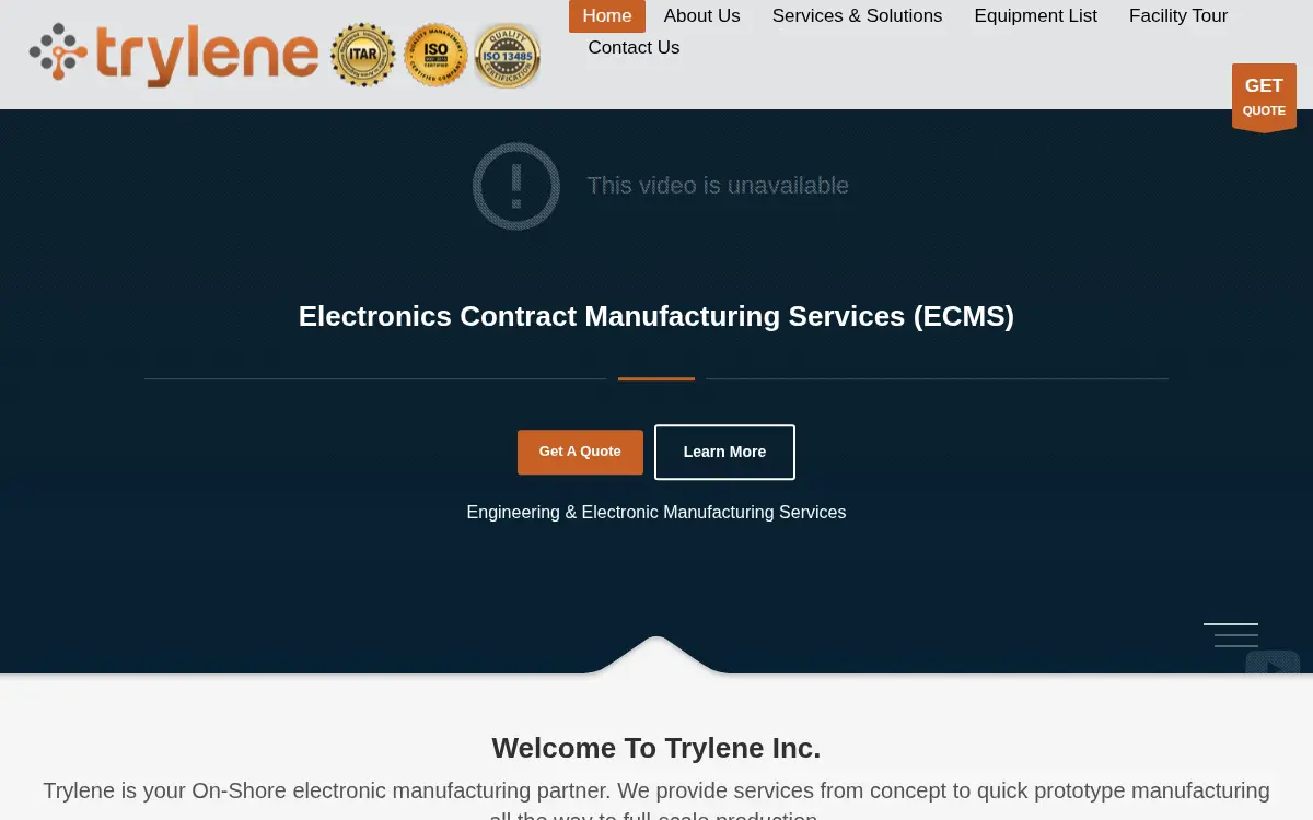 Homepage of Trylene, INC.