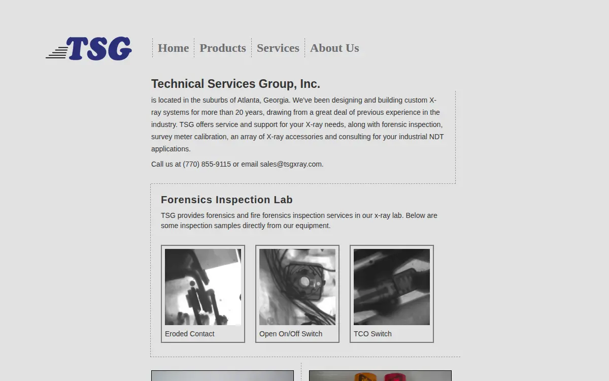 Homepage of Technical Services Group, INC.
