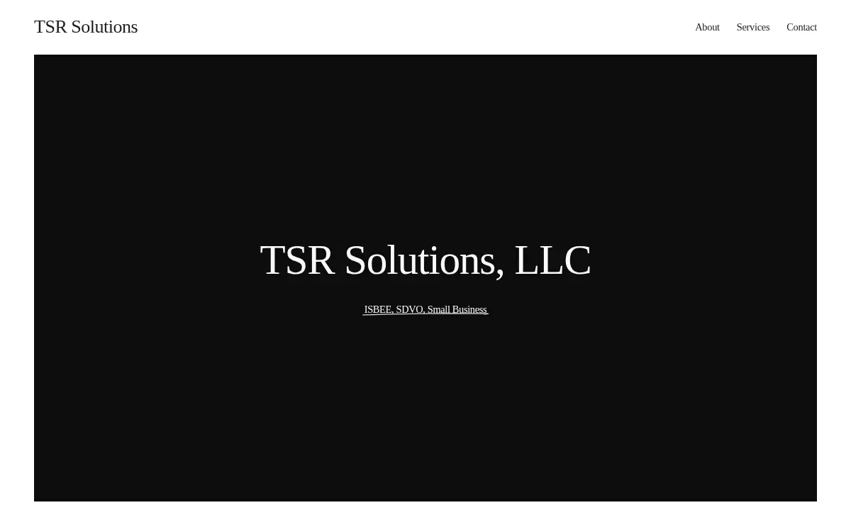 Homepage of Tsr Solutions LLC
