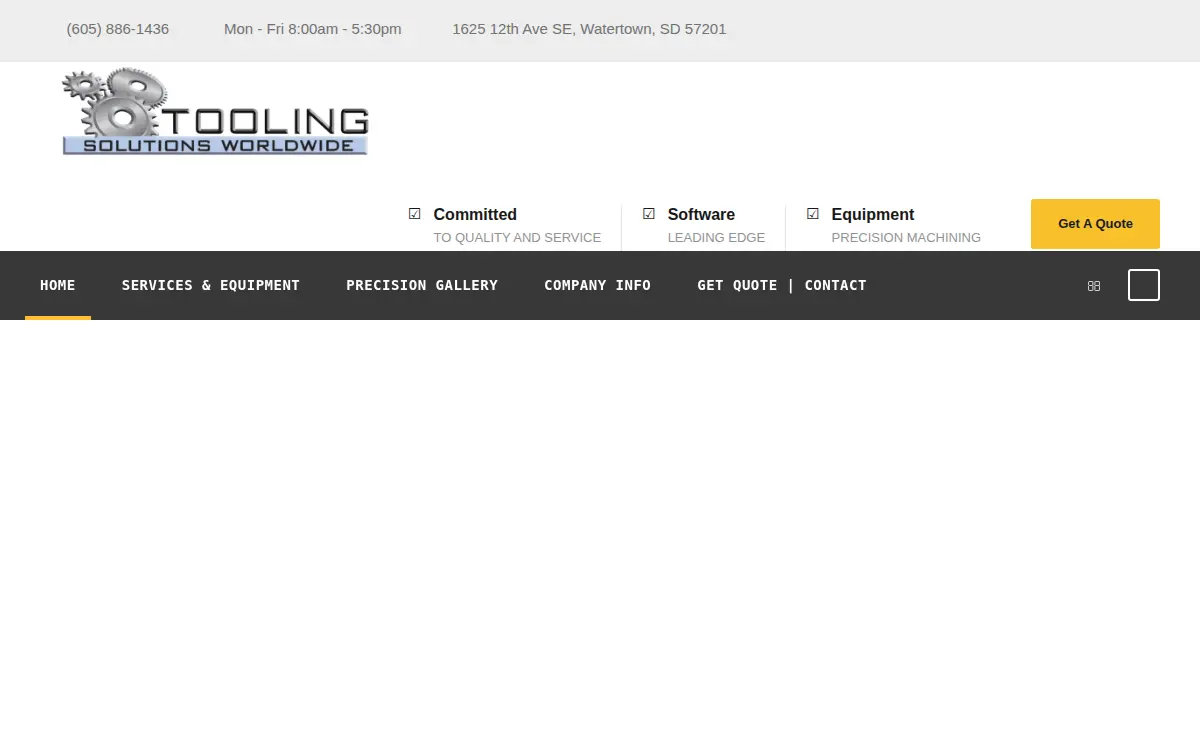 Homepage of Tooling Solutions Worldwide, INC.
