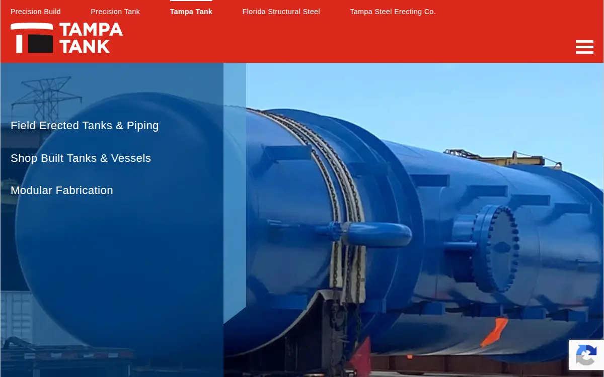 Homepage of Tampa Tank & Welding, LLC