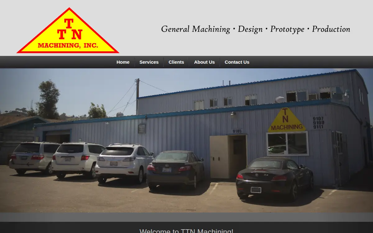 Homepage of Ttn Machining, INC