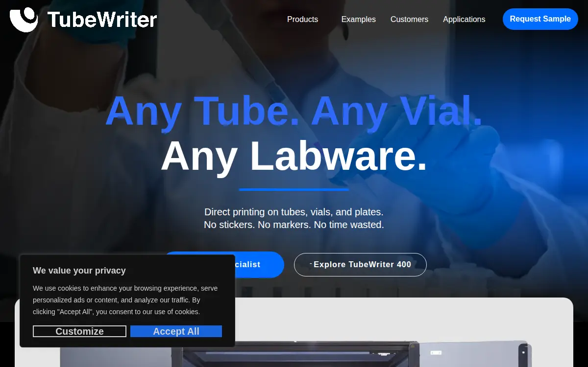 Homepage of Tubewriter, LLC