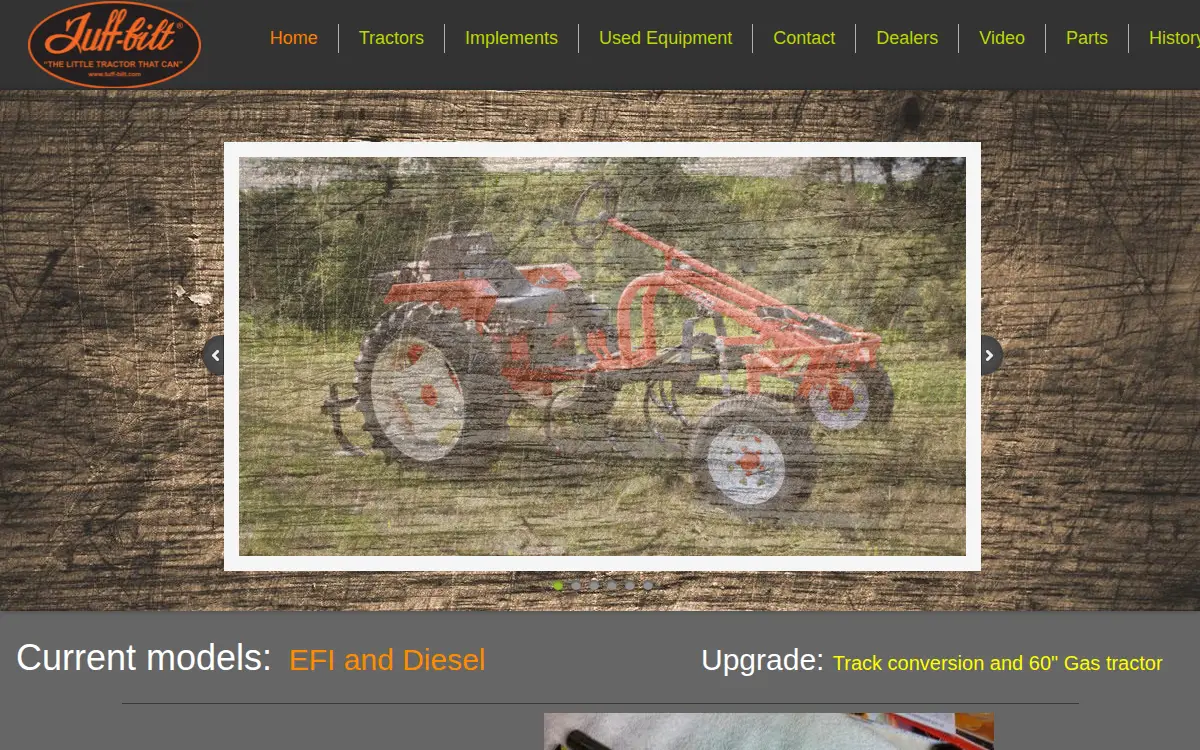 Homepage of Tuff-bilt Tractors Manufacturing, INC.